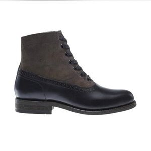 Wolverine 1000 Mile Marcelle Boots Black Brown Leather Canvas Combat Grunge